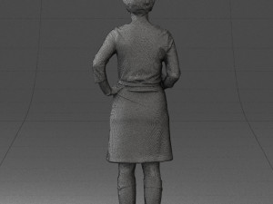 woman dress and long boots 0509 Model 3D