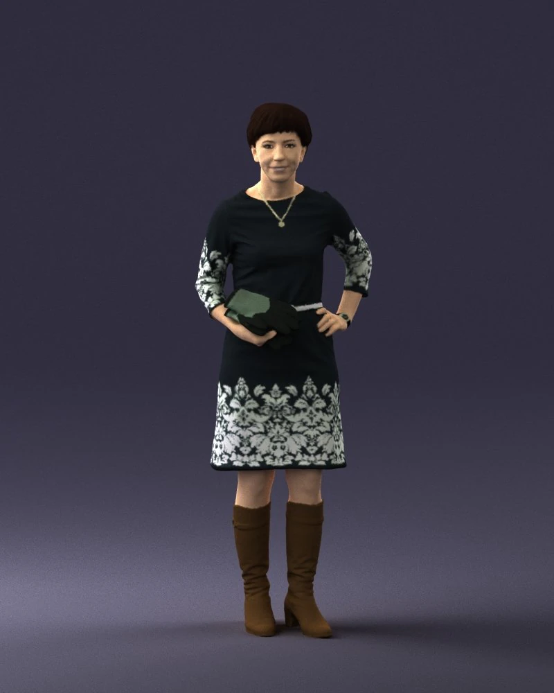 woman dress and long boots 0509 3d print ready 3D Print Model .c4d .max .obj .3ds .fbx .stl .blend 