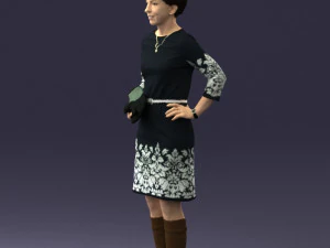 woman dress and long boots 0509 3d print ready 3D Print Model