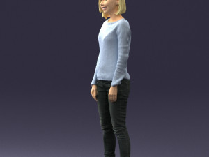 blonde in blue sweater 0507 3Dモデル