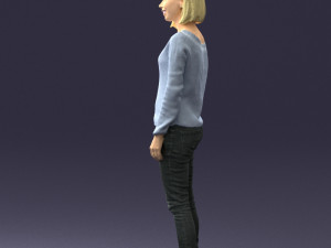 blonde in blue sweater 0507 3Dモデル