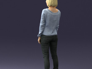 blonde in blue sweater 0507 3Dモデル