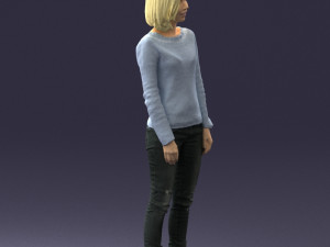 blonde in blue sweater 0507 3Dモデル