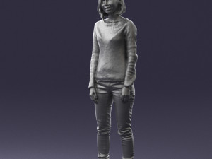 blonde in blue sweater 0507 3Dモデル