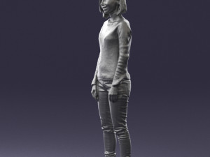 blonde in blue sweater 0507 3Dモデル