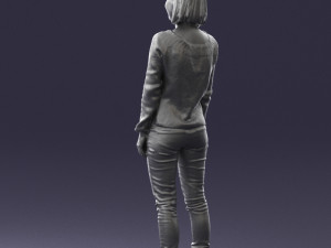 blonde in blue sweater 0507 3Dモデル