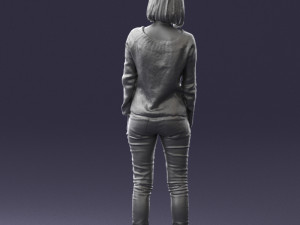 blonde in blue sweater 0507 3Dモデル