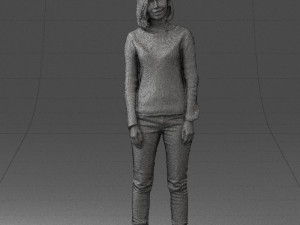 blonde in blue sweater 0507 3Dモデル