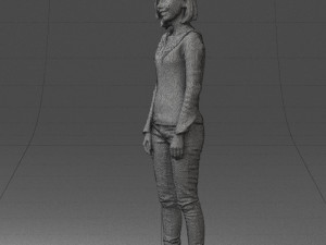 blonde in blue sweater 0507 3Dモデル