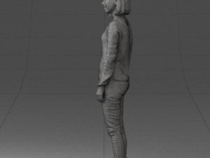 blonde in blue sweater 0507 3Dモデル