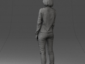 blonde in blue sweater 0507 3Dモデル