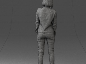 blonde in blue sweater 0507 3Dモデル