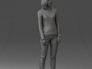 blonde in blue sweater 0507 3Dモデル