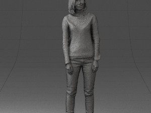blonde in blue sweater 0507 3Dモデル