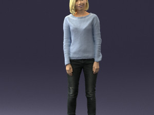 blonde in blue sweater 0507 3d print ready 3D Print Model