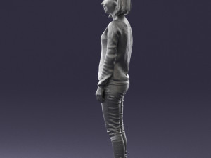 blonde in blue sweater 0507 3d print ready 3D Print Model