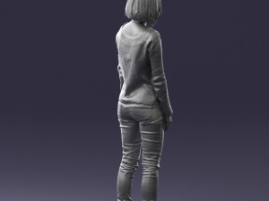 blonde in blue sweater 0507 3d print ready 3D Print Model