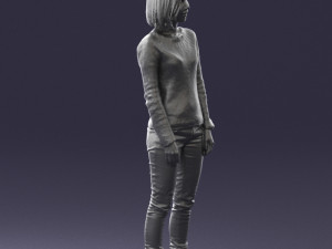 blonde in blue sweater 0507 3d print ready 3D Print Model