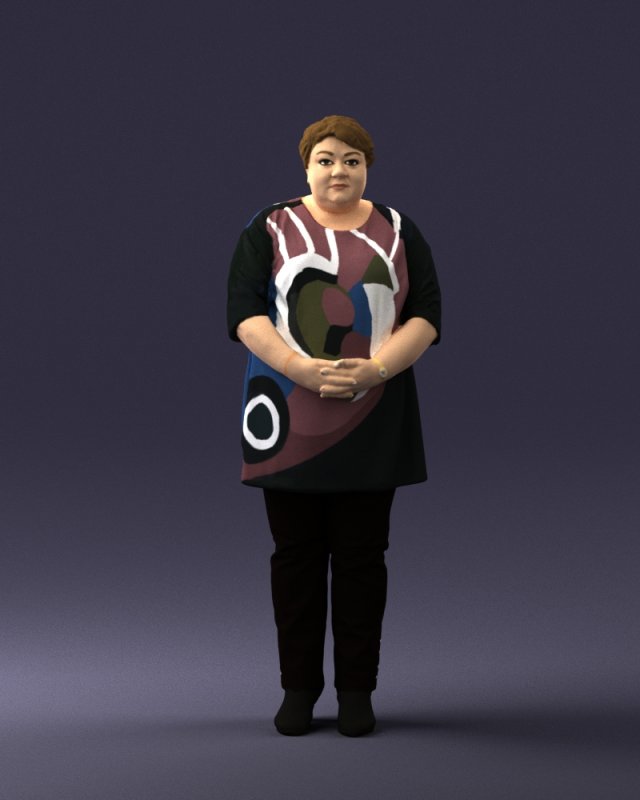 plump lady colorful dress 0501 Modelo 3D .c4d .max .obj .3ds .fbx .stl .blend 