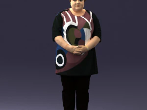 ふくよかな女性のカラフルなドレス 0501 3Dモデル