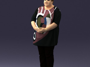 plump lady colorful dress 0501 Modelo 3D
