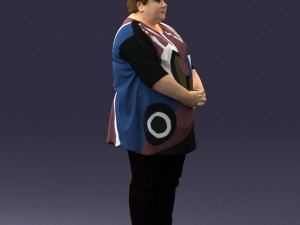 plump lady colorful dress 0501 Modelo 3D