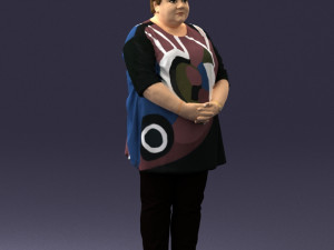 plump lady colorful dress 0501 Modelo 3D