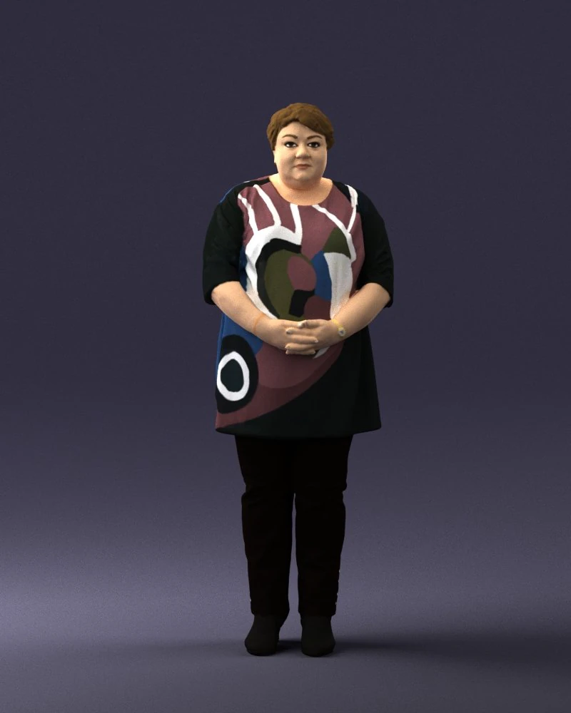 plump lady colorful dress 0501 3d print ready 3D Print Model .c4d .max .obj .3ds .fbx .stl .blend 