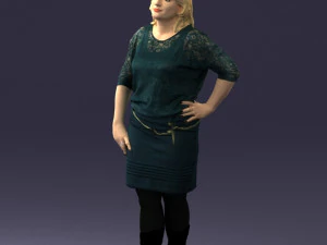 blonde green suit 0500 3D Model