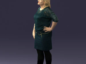 blonde green suit 0500 3D Model