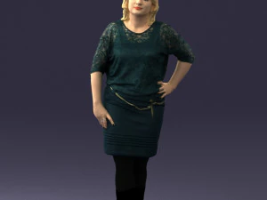 blonde green suit 0500 3D Model