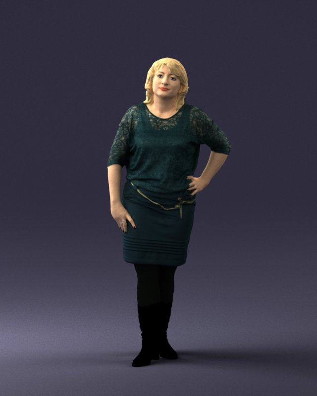 blonde green suit 0500 3d print ready 3D Print Model .c4d .max .obj .3ds .fbx .stl .blend 
