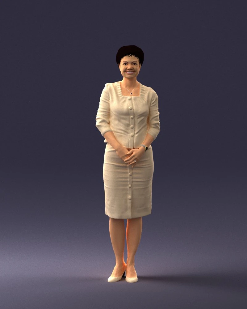 girl in beige suit 0493 3D Model .c4d .max .obj .3ds .fbx .stl .blend 