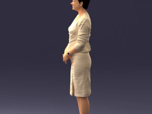 girl in beige suit 0493 3D Model