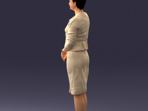 girl in beige suit 0493 Modello 3D