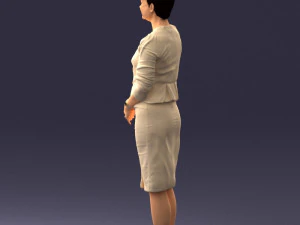 girl in beige suit 0493 3D Model