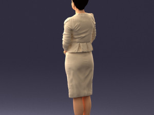 girl in beige suit 0493 Modello 3D