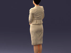 girl in beige suit 0493 3D Model