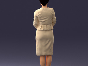 girl in beige suit 0493 Modello 3D