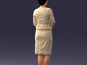 girl in beige suit 0493 Modello 3D