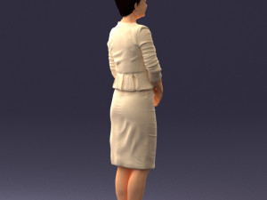 girl in beige suit 0493 Modello 3D