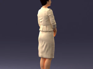 girl in beige suit 0493 3D Model
