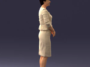 girl in beige suit 0493 3D Model