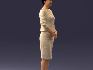girl in beige suit 0493 3D Model