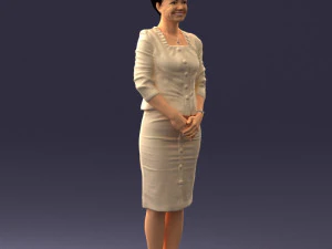 girl in beige suit 0493 3D Model