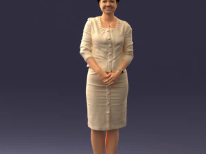 girl in beige suit 0493 3D Model