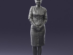 girl in beige suit 0493 Modello 3D