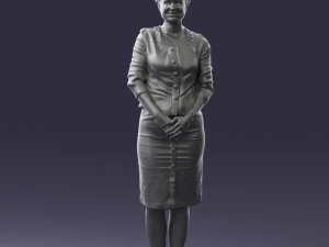 girl in beige suit 0493 3D Model