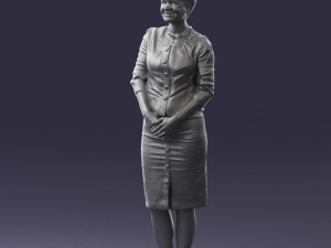 girl in beige suit 0493 Modello 3D