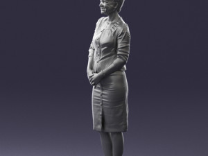 girl in beige suit 0493 Modello 3D